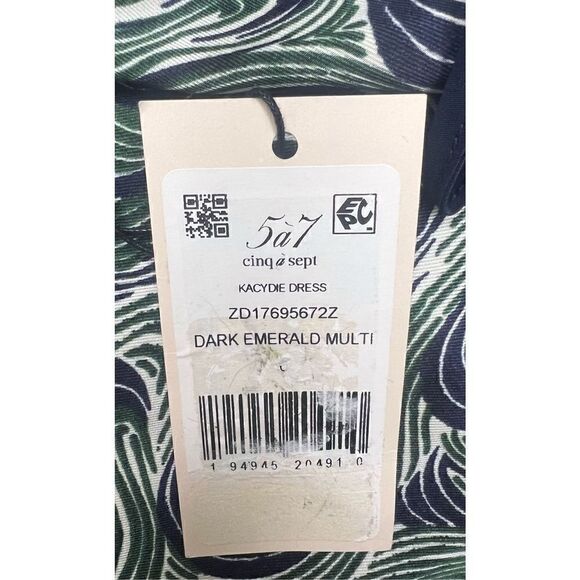Cinq a Sept Kacydie Dark Emerald Multi Dress NWT Size 2 - Picture 10 of 11
